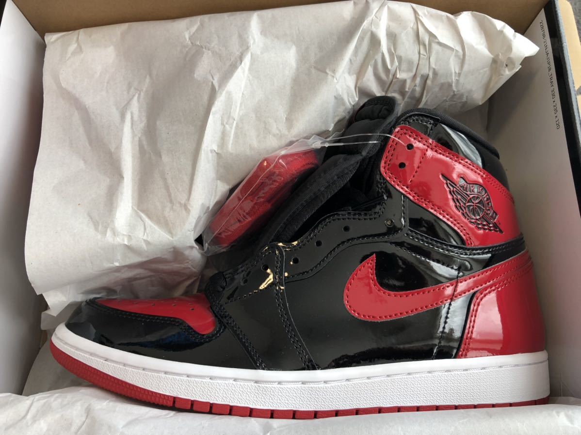Nike Air Jordan 1 High OG Patent Bred ナイキ エアジョーダン1 ハイ OG パテント ブレッド 28cm 大人気新品 エアジョーダン1 patent 28センチ ブレッド og high bred スニーカー