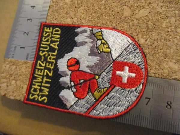 90s スイス SWITZERLAND スキーヤー ビンテージ刺繍ワッペン/スキー雪山SWISS国旗アウトドア登山ハイキング山小屋パッチ旅行アルプス土産_画像9