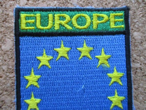 90s EUROPE 欧州連合 旗 刺繍ワッペン/フェルトEUヨーロッパ欧州ECアップリケ紋章パッチ旅行エンブレム土産ユーロ_画像4