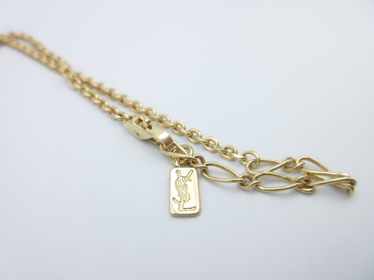 未使用】イブサンローラン ロゴ YSL ネックレス ハート ゴールド 未使用】イブサンローラン ロゴ YSL ネックレス ハート ゴールド