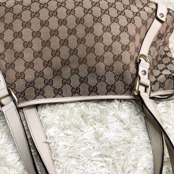 GUCCI グッチ ショルダーバッグ GG柄 アビー A4収納 キャンバス ベージュ レザー ゴールド金具 トートバッグ ハンドバッグ