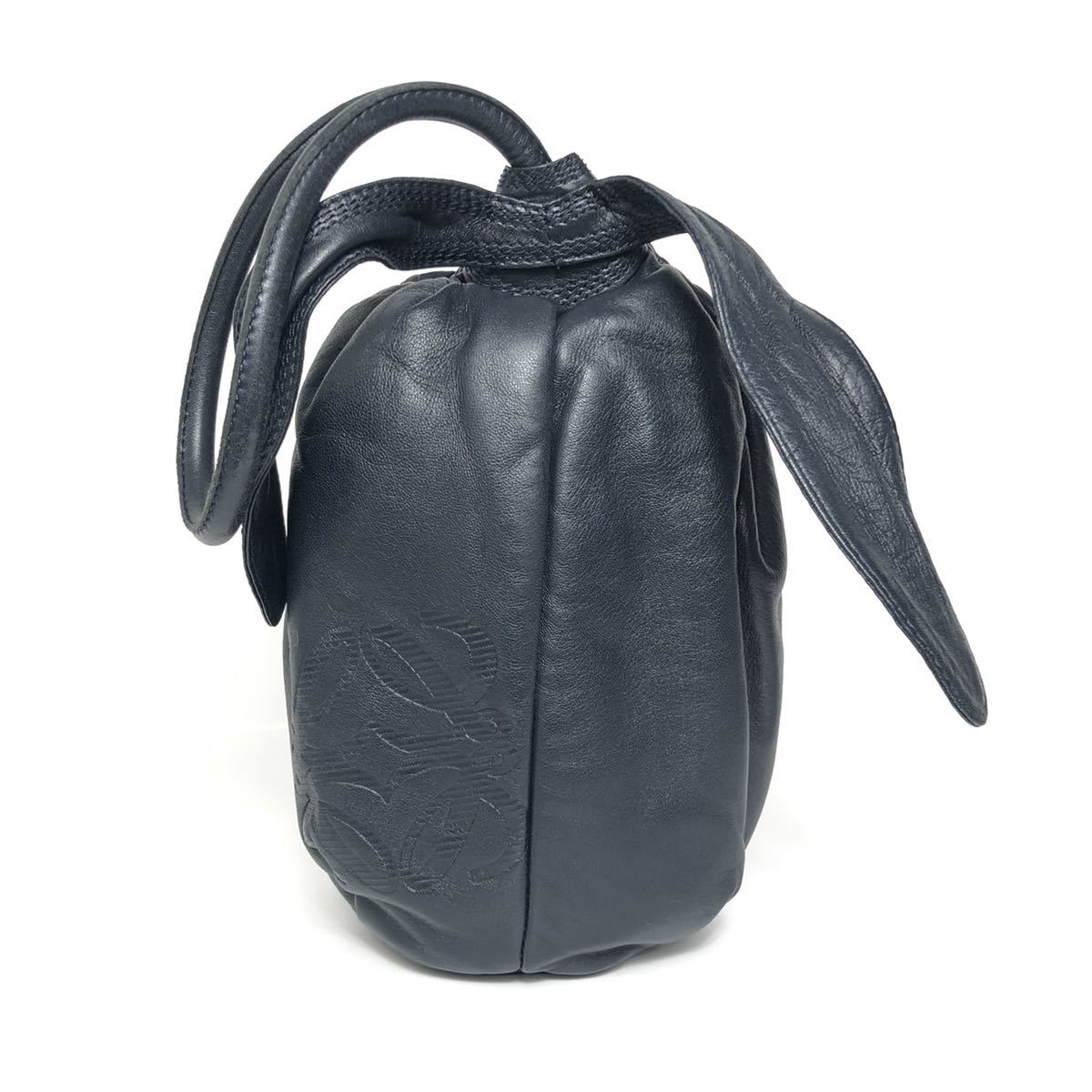 良品】LOEWE ロエベ ハンドバッグ ナッパレザー ネイビー アナグラム