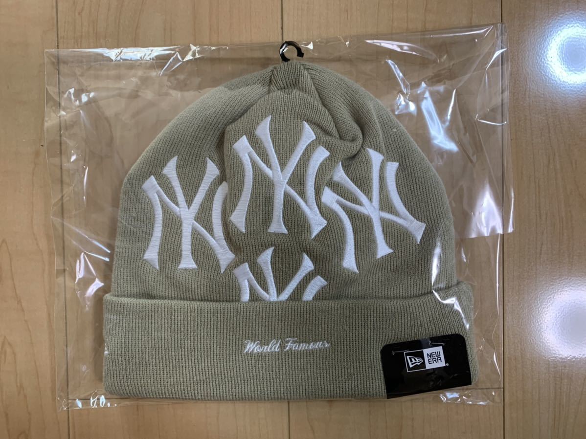 Supreme × New York Yankees 21FW Week19 New Era Box Logo Beanie Tan オンライン購入 国内正規新品タグ付 ニューエラ ビーニー ベージュ