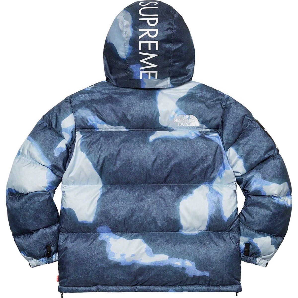 Supreme × The North Face 21FW Week17 Bleached Denim Print Nuptse