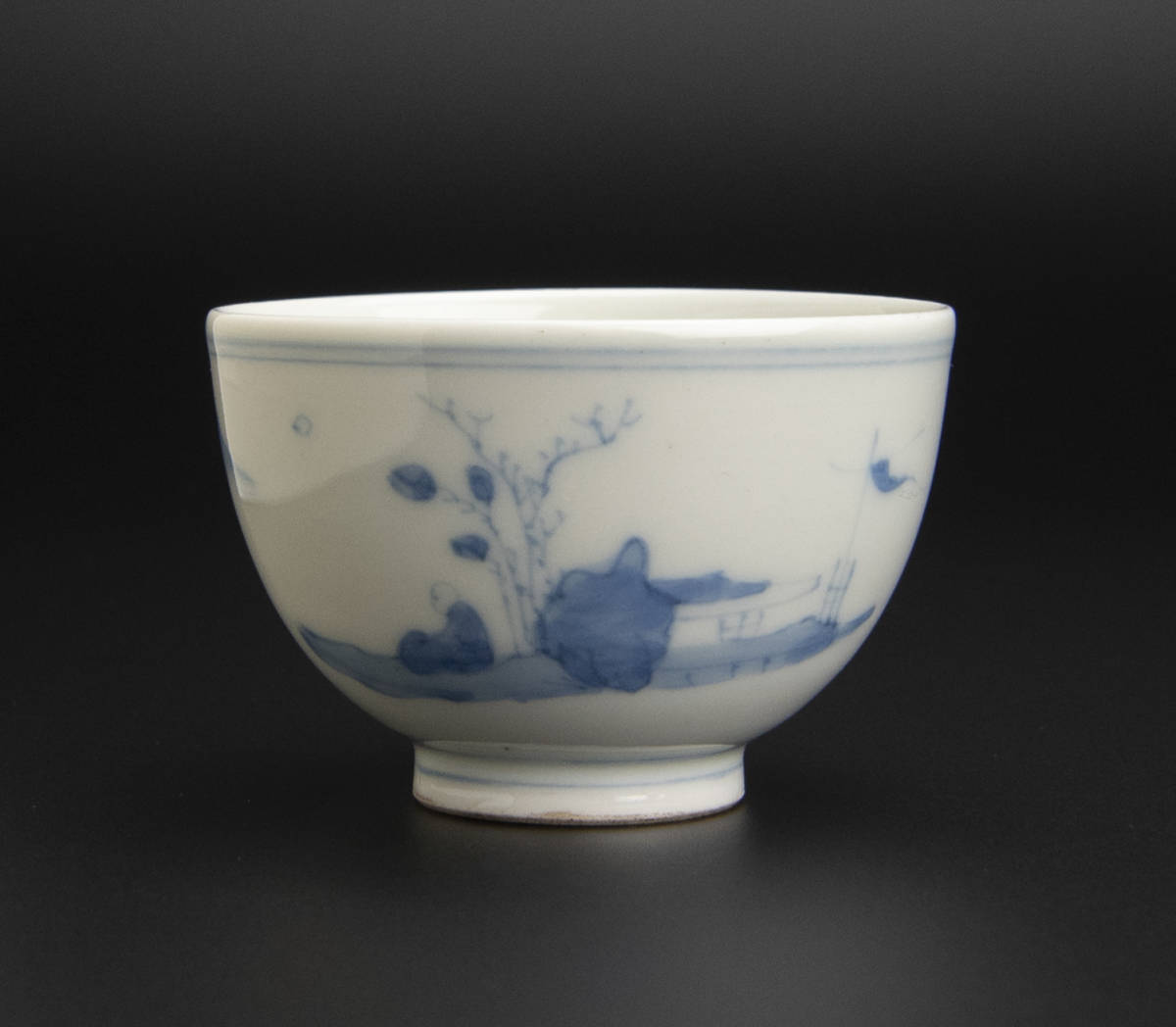 清 青花山水紋杯 大明成化年制款 中国 古美術 www.disdukcapil