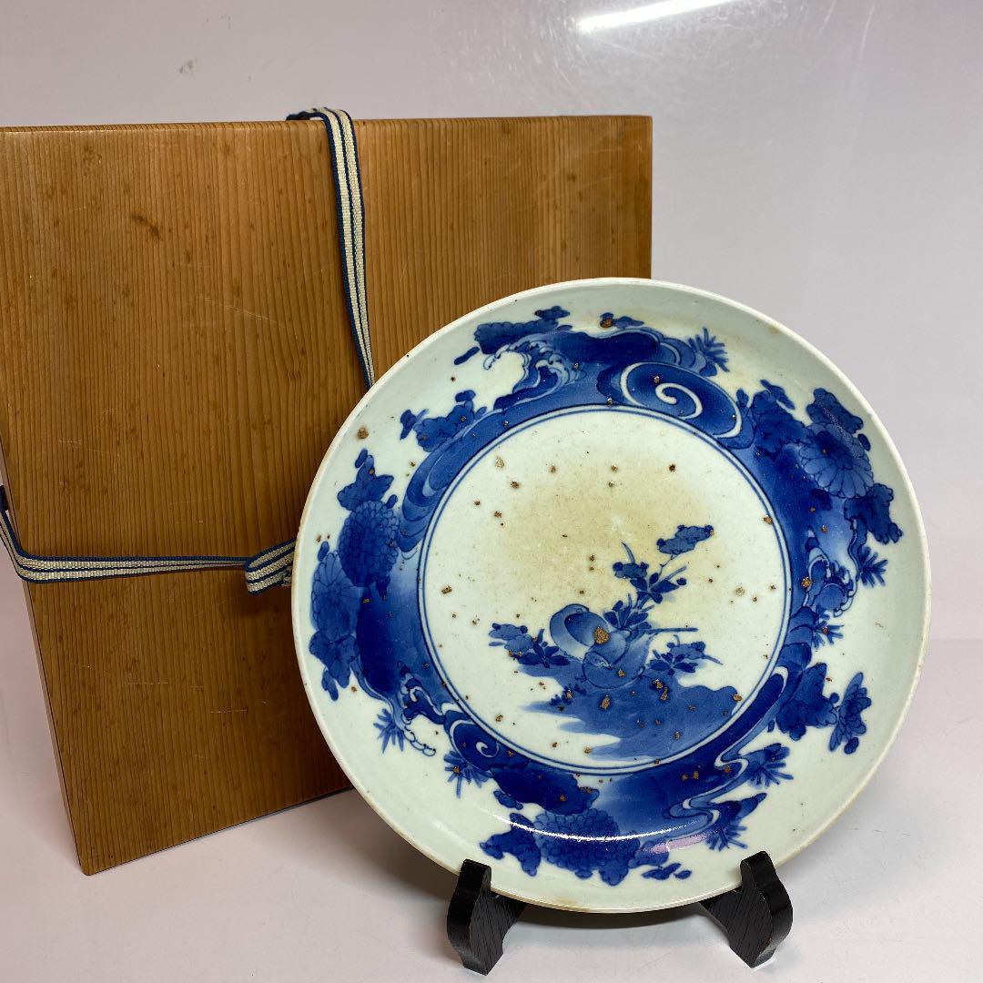 江戸中期 藍柿右衛門 草花図八寸皿 24.2cm 桐箱付たかち0128N212 www.pn-tanjungkarang.go.id
