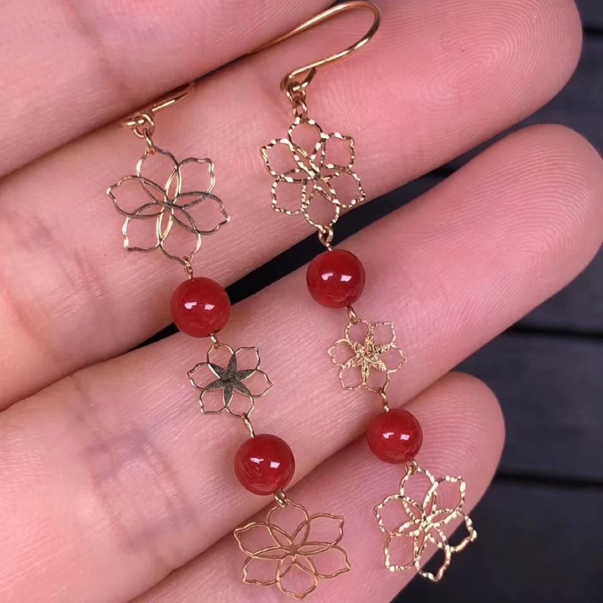 18K SG 珊瑚ピアス,珊瑚4.5mm新品 | bedouingardenvillage.com