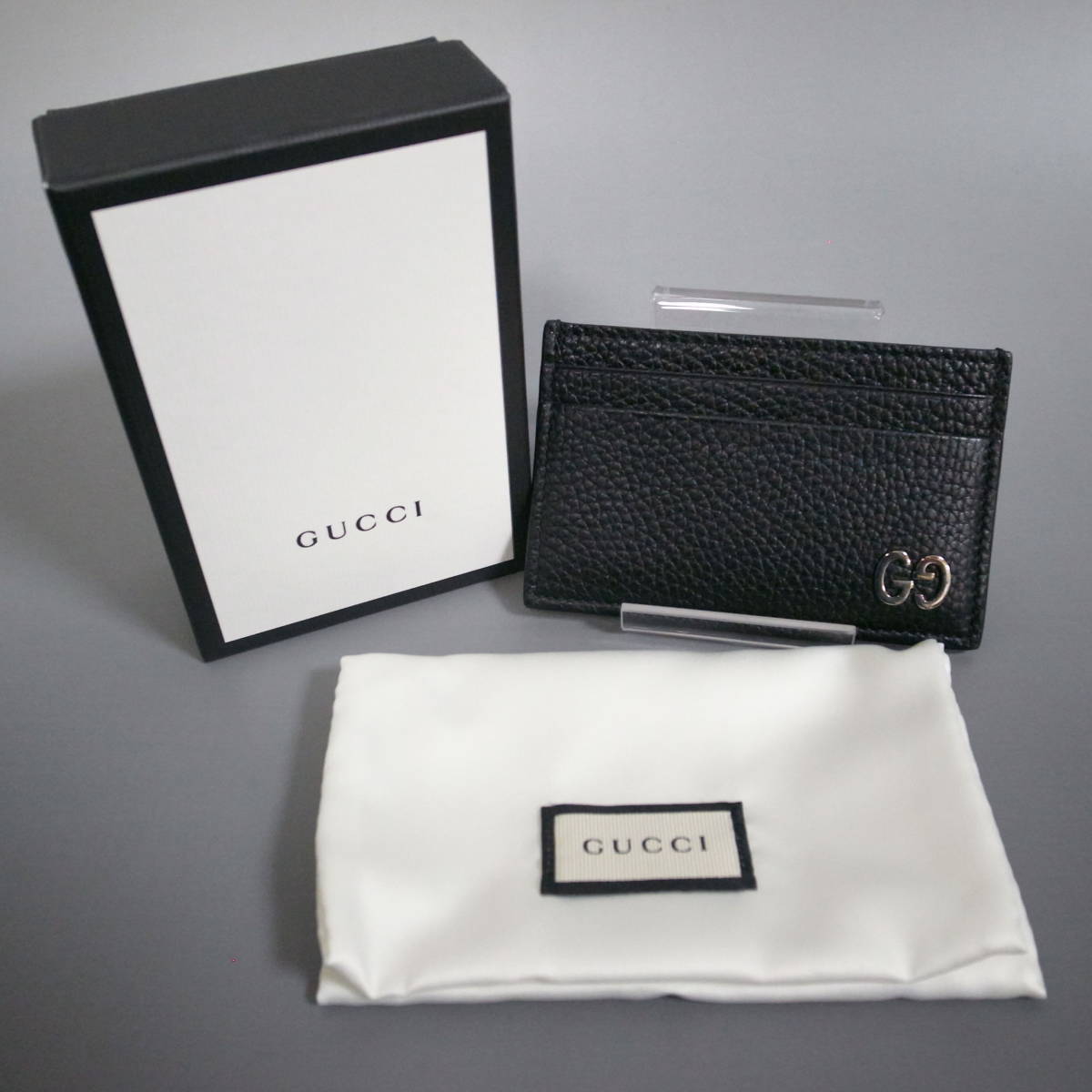 美品 GUCCI グッチ ダブルGG 名刺入れ パスケース 547081 ブラック