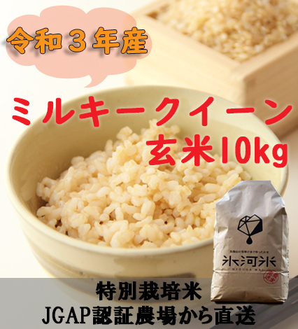 令和３年産　氷河米　ミルキークイーン　玄米１０ｋｇ　山形県 庄内産 送料無料！《即決価格で落札された方には特典付き！！》_画像1