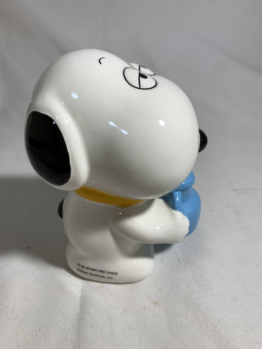 【希少】当時物 90' PEANUTS オラフ 陶器製 貯金箱 / ピーナッツ SNOOPY スヌーピー フィギュア / コインバンク アンティーク 箱付きの画像3