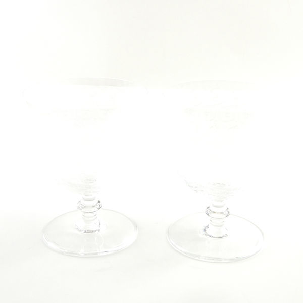 美品 バカラ ローハン ワイングラス 2客 高質 SO191B4 ゴブレット ウォーター ペア 輝い 蔓草模様