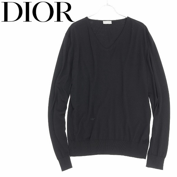 正規 Dior Homme ディオールオム BEE 蜂 Vネック ニット ニット/セーター 本物の