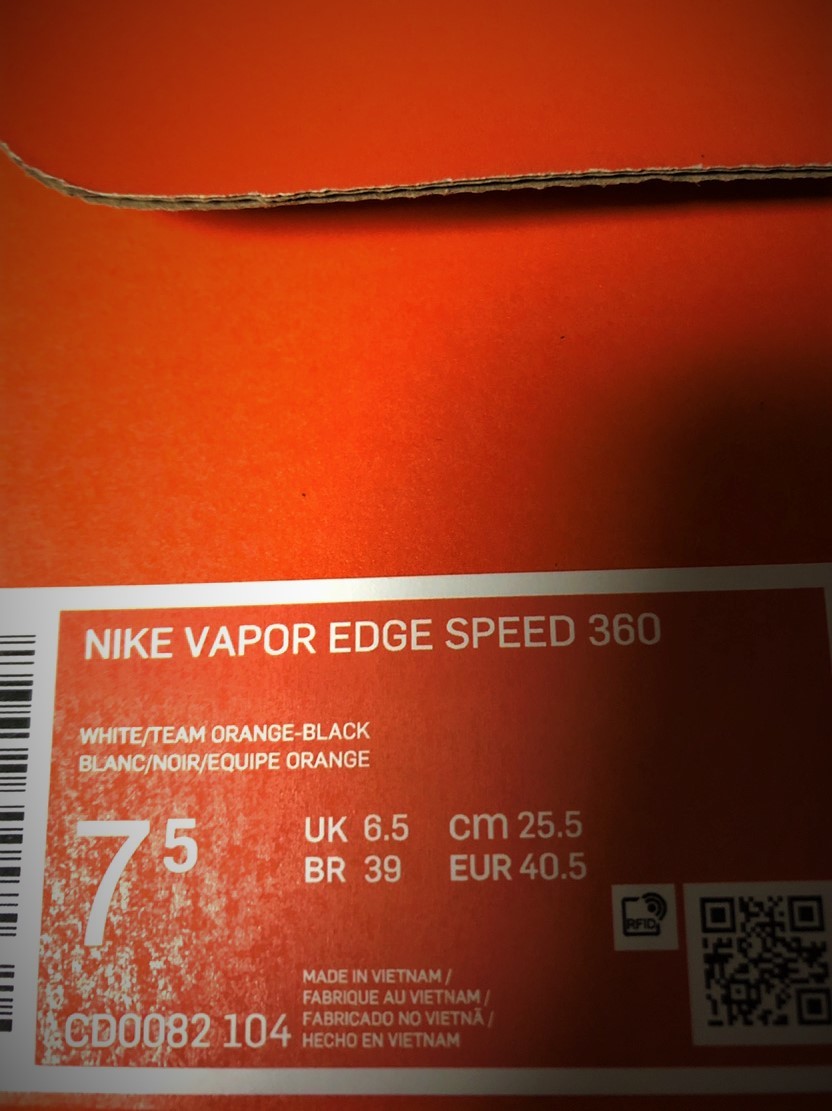 ナイキ メンズ フットボール シューズ Nike Vapor Edge Speed 360 スパイク アメフト WHITE/ORANGE　（US）7.5_画像4