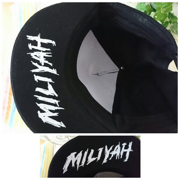 ☆黒系キャップ☆　つば裏英字ロゴ　☆MILIYAH　☆_画像3