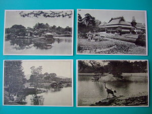 昔の絵葉書 岡山後楽園 日本三公園 ５枚組 袋付_画像1