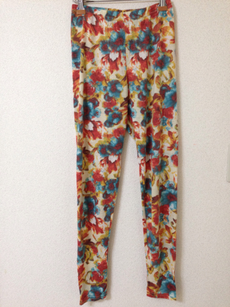 aznouaz* leggings watercolor flower motif 