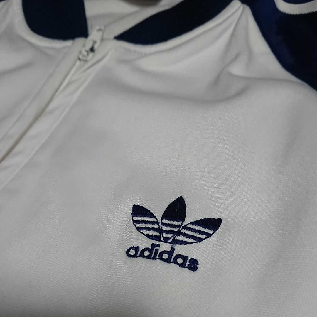 80s used】アディダス ATP トラックトップ白×紺〈3〉オリジナルス