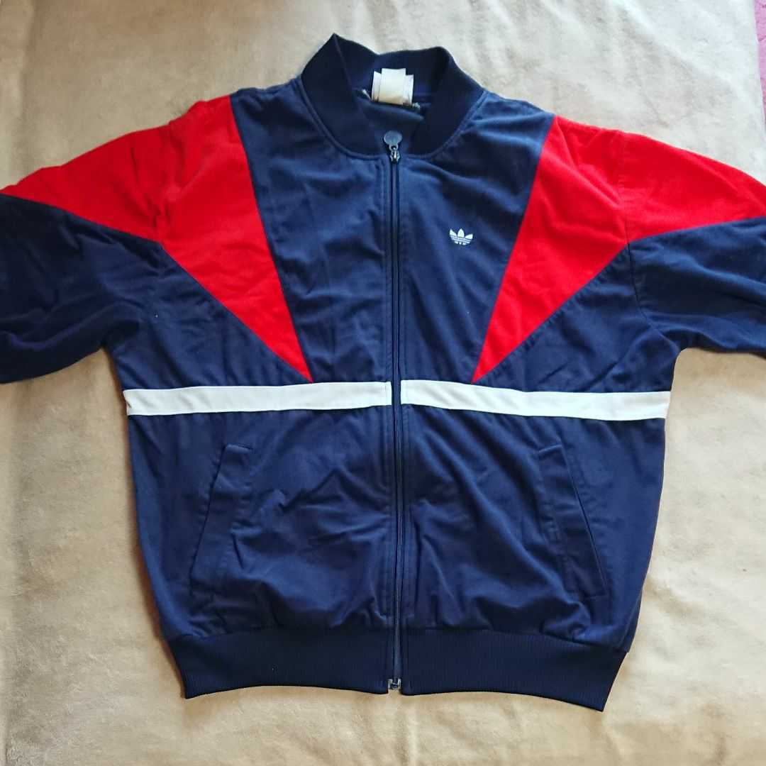 【used】80s adidas ATP ベロア素材トラックトップ 〈L位〉エドバーグ/ヴィンテージ/トレフォイル/全米オープン/ジャージ/ジャケット