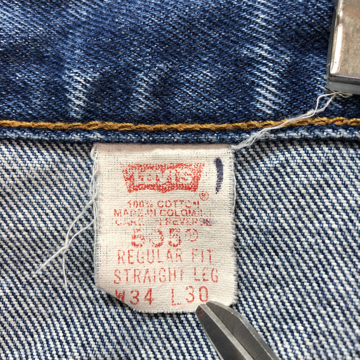 90S コロンビア製 ヴィンテージ リーバイス 505 ストレート ジーンズ デニムパンツ ジーパン W34 L30 LEVIS ※汚れあり アメリカ古着