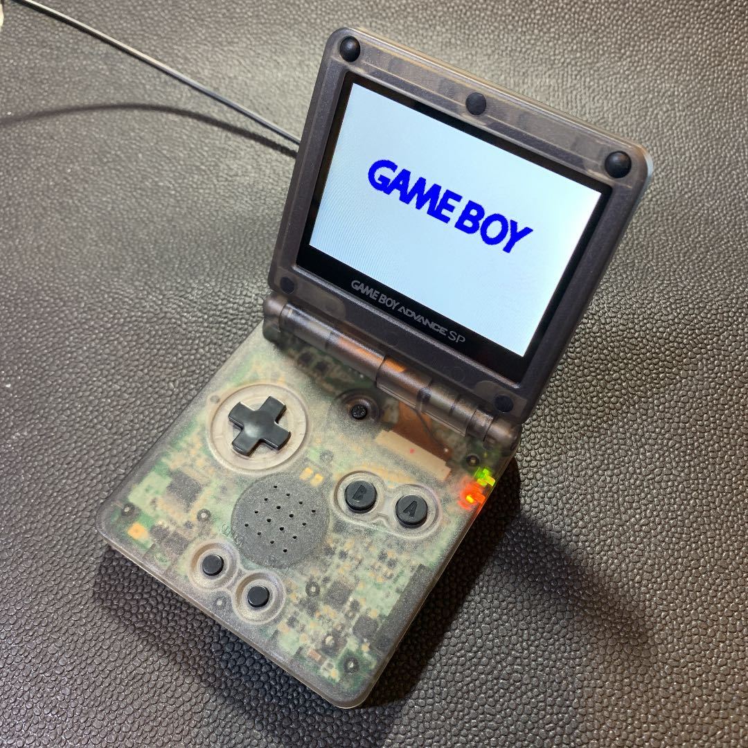 GBASP ゲームボーイアドバンスSP IPSモニター 搭載 クリアブラック gameboy advance sp