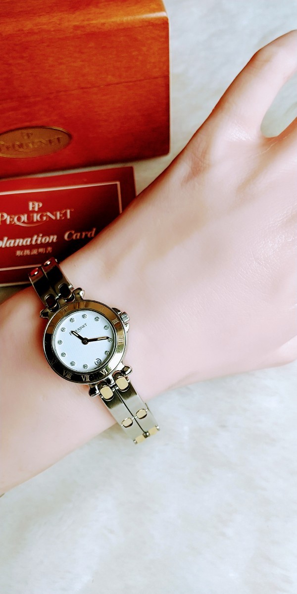 ペキネ腕時計 モーリア 美品 11Pダイヤモンド 18KT レディース ペキネ腕時計 モーリア 美品 11Pダイヤモンド 18KT レディース