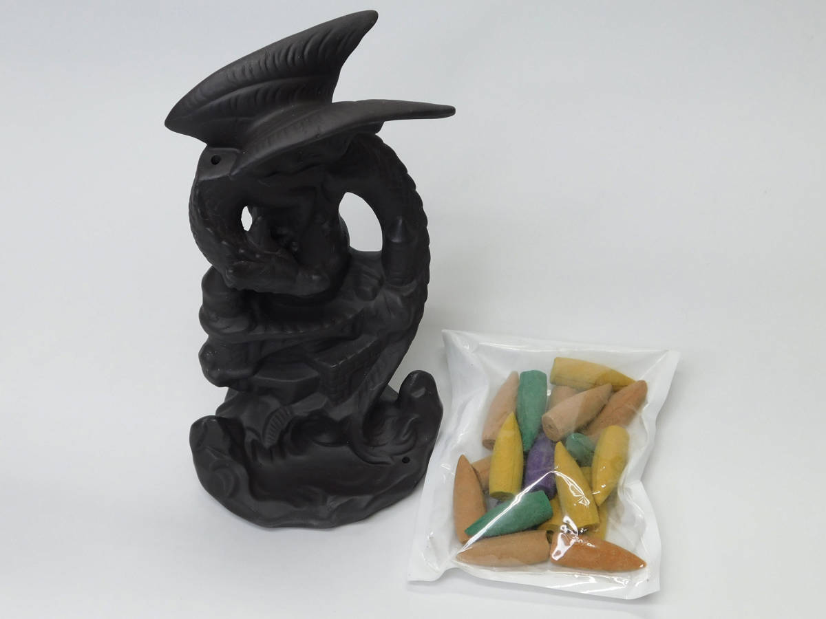 [ safety domestic sending ] Dragon ceramic made censer ( fragrance 20 piece attaching )