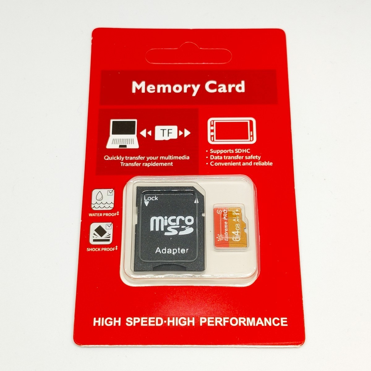 マイクロSDカード 64GB 1枚 class10 UHS-I対応 microSD EXTREME PRO/RED-GOLD