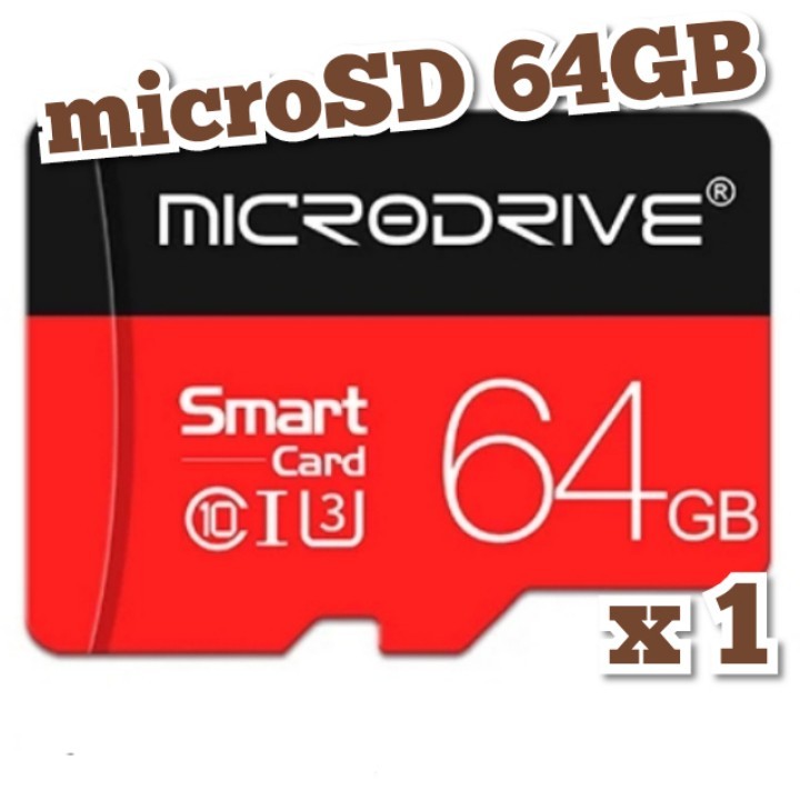 マイクロSDカード 64GB 1枚 class10 UHS-I対応 microSD MICRODRIVE BLACK-RED