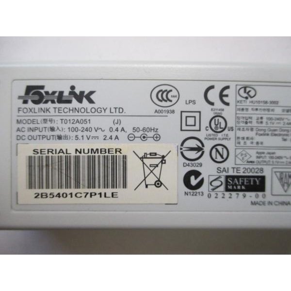 AD27499 FOXLINK ACアダプター T012A051 保証付！即決！_画像2