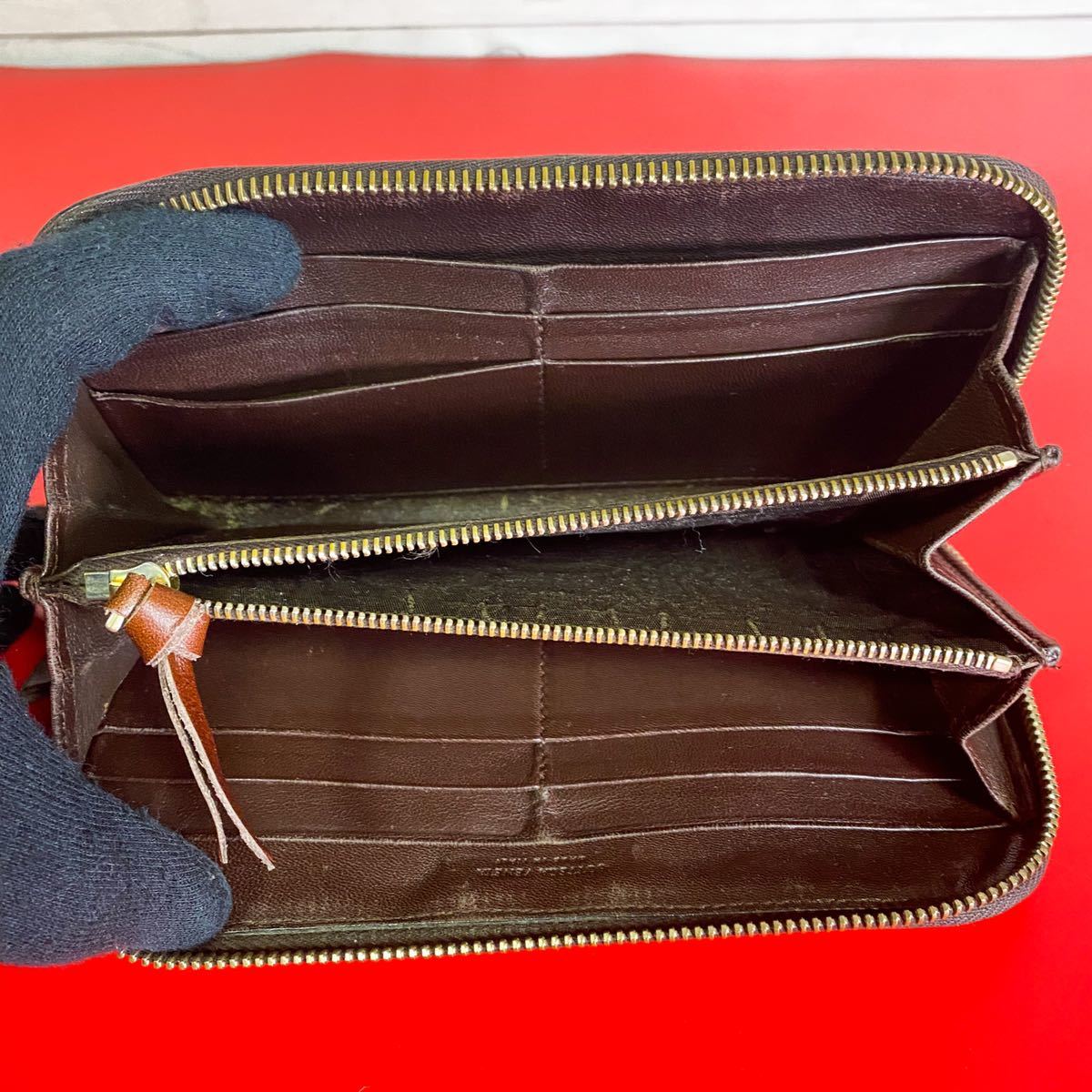 ボッテガヴェネタ イントレチャート 長財布 ダークブラウン BOTTEGA