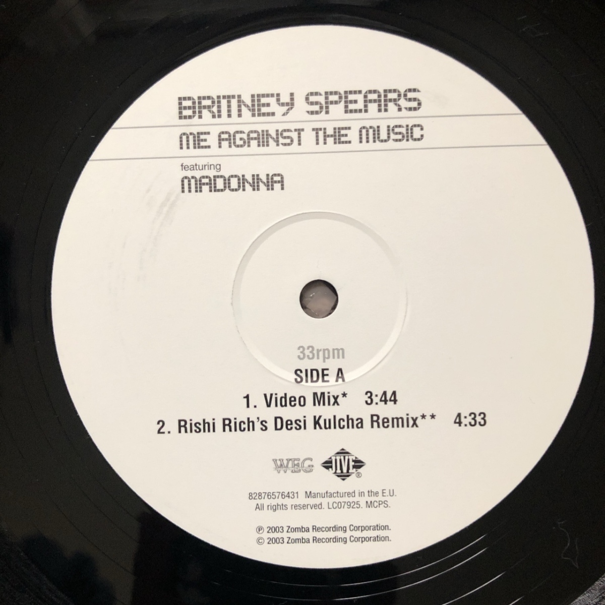 美盤 ブリトニー・スピアーズ Britney Spears 2003年 12インチEPレコード Me Against The Music 欧州盤 Pop Madonna マドンナ_画像9