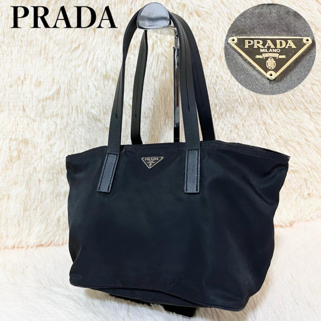 PRADA プラダ ハンドバッグ トートバッグ 三角ロゴプレート ブラック