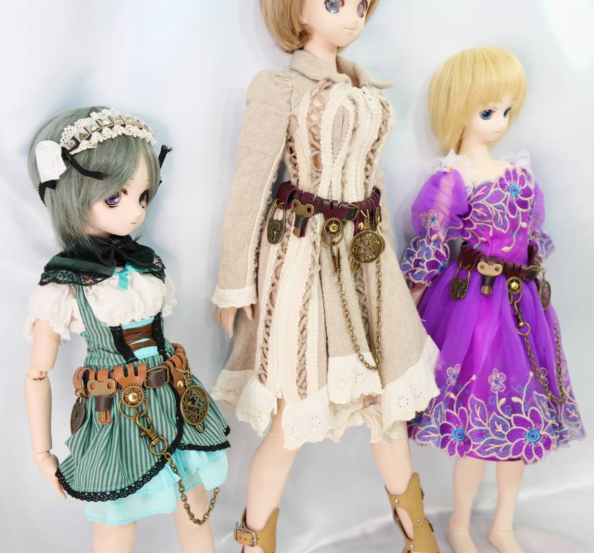 千葉DOLL工房 スチームパンク 時計塔 ベルト 茶色とこげ茶 MDD DD DDｄｙ オビツ50 などに利用可能_画像3