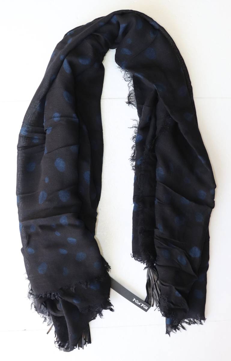 定価15000 新品 本物 KMRii Polka Dot Square Stole ストール 1902-ST02 F ケムリ 5074の画像1