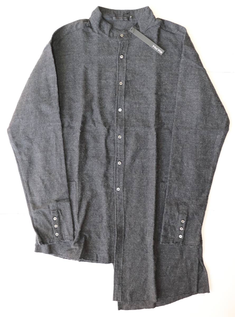 定価26000 新品 本物 KMRii Stand Collar Wool Slash Shirt シャツ 1902-SH06 2 ケムリ 5066