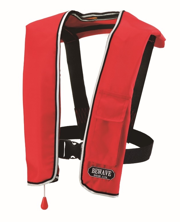 人気定番の 自動膨張式ライフジャケット　LG-1　赤　救命胴衣　桜マーク付 救命器具
