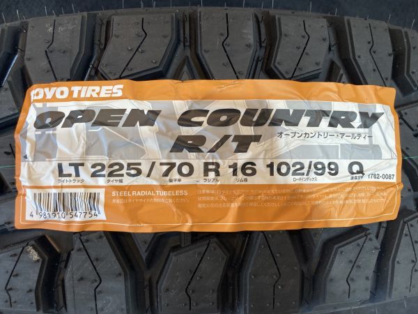 ◆新品! 即納! 4本set 225/70R16 ホワイトレター TOYOオープンカントリーR/T RT デリカ D:5 D5 アウトランダー チェロキー ジムニー 相模原_画像3