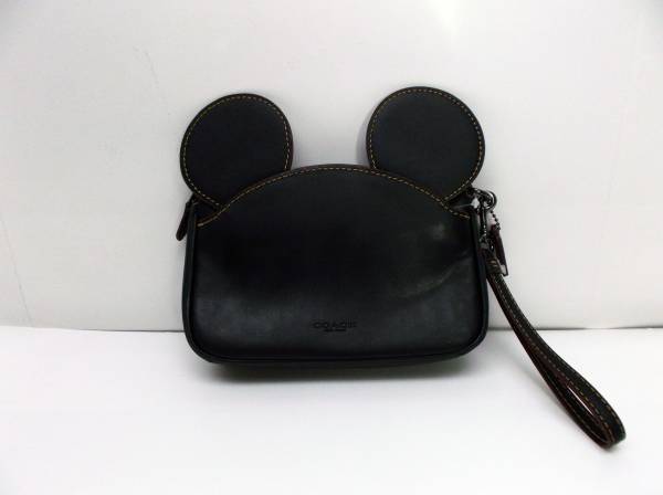 新品 未使用 COACHxDisney コーチ コラボ ディズニー Mickey ミッキー ポーチ 小物入れ ブラック レザー MK-004_画像2