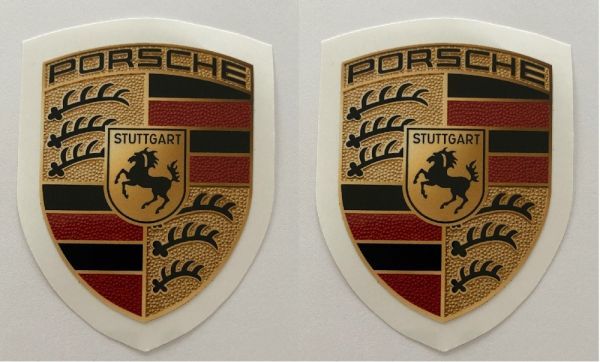 ポルシェ純正 クレスト ステッカー 2枚set エンブレム PORSCHE 911 718 ポルシェ純正 クレスト ステッカー 2枚set エンブレム PORSCHE 911 718