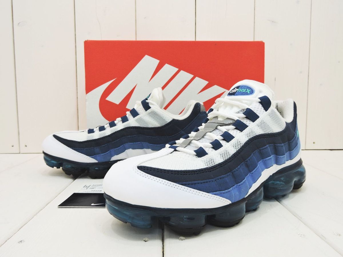 [B150S536] '18年モデル NIKE VAPORMAX '95 AJ7292-100 サイズ27.5cm / ナイキ エア ヴェイパーマックス フレンチブルー 箱付き 中古品_画像1