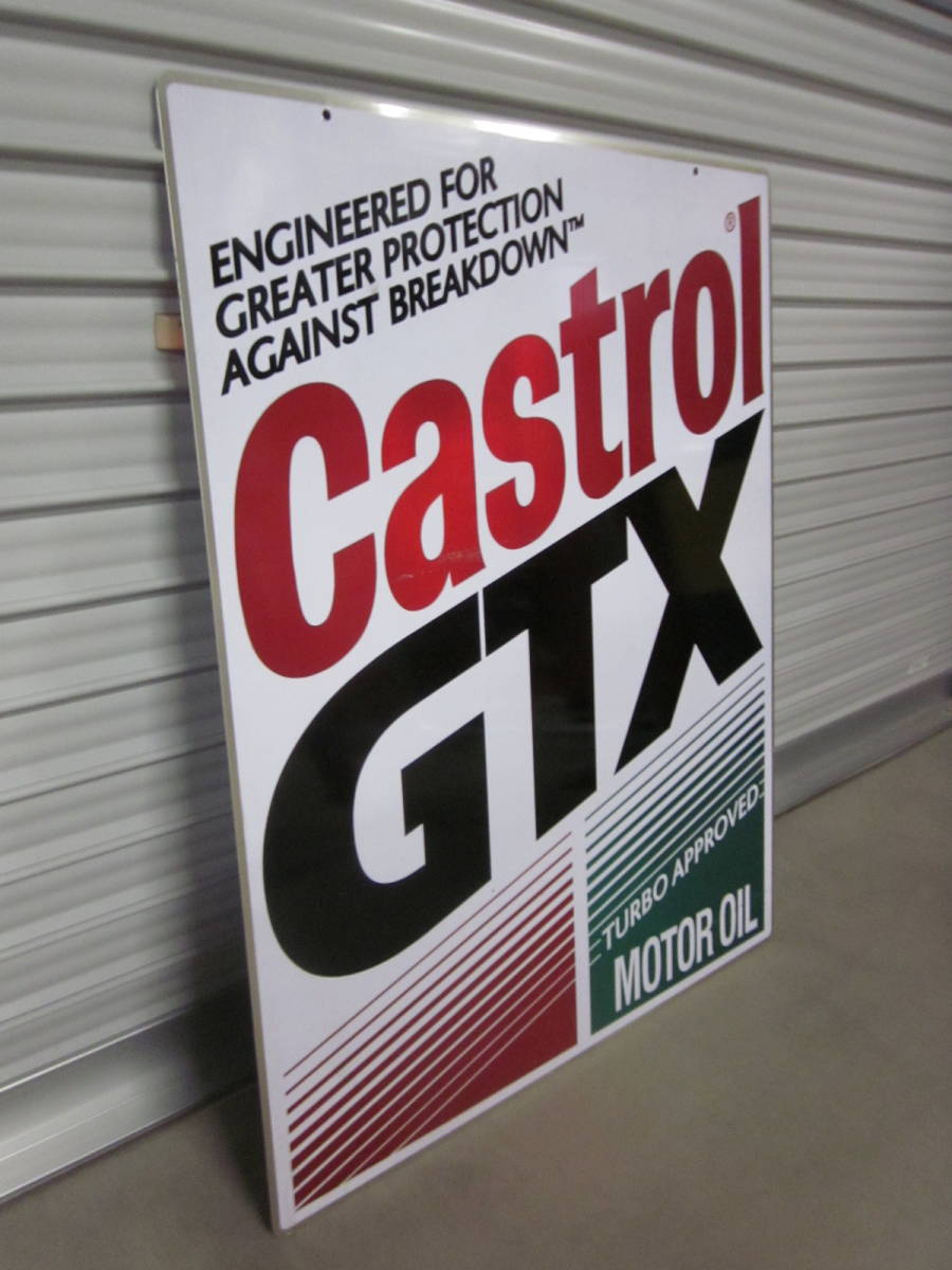 特大Castrol GTX カストロール両面看板 MOTOR OIL オイル 世田谷ベース ガレージ