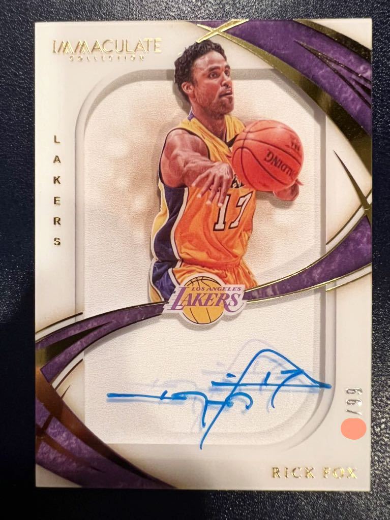 最高級版直書/99 Auto 19-20 Panini Immaculate Rick Fox リック・フォックス NBA 直筆 サイン バスケ Lakers レイカーズ 優勝 名選手_画像1