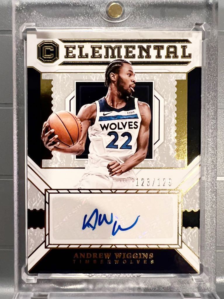 高級版/129 Gold Auto 18 Panini Cornerstones Andrew Wiggins アンドリュー・ウィギンズ NBA 直筆 サイン Warriors ウォリアーズ バスケ