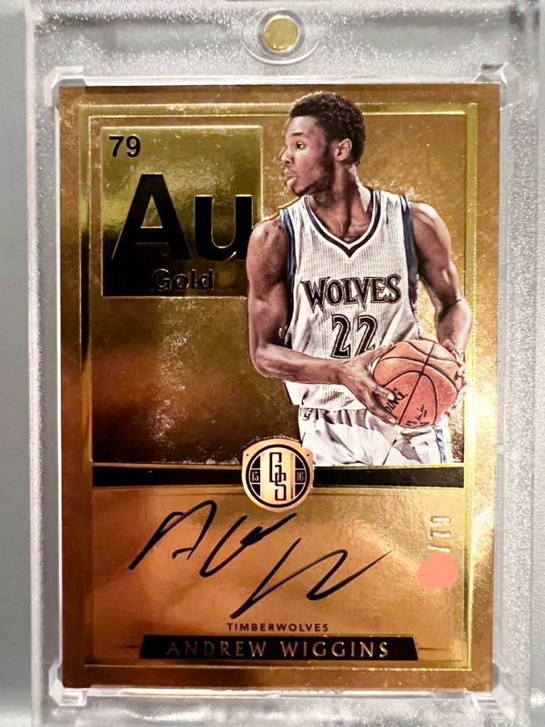 最高級直書/79 Auto 15 Panini Gold Andrew Wiggins アンドリュー・ウィギンズ NBA サイン Warriors ウォリアーズ バスケ All-star 先発_画像1