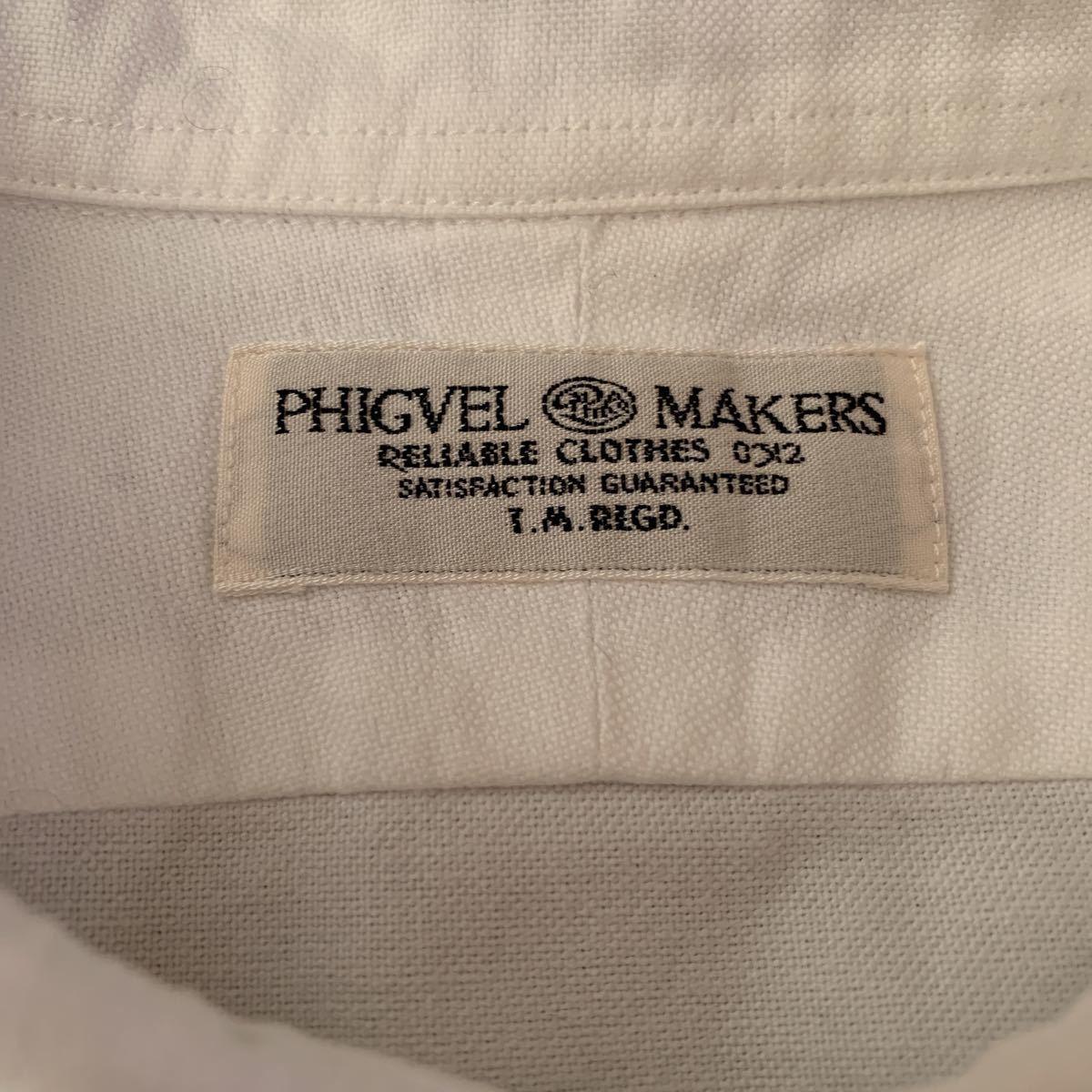 PHIGVEL MAKERS & Co. 長袖白シャツ オックスフォードボタンダウンシャツ サイズ2 日本製　中古美品_画像2