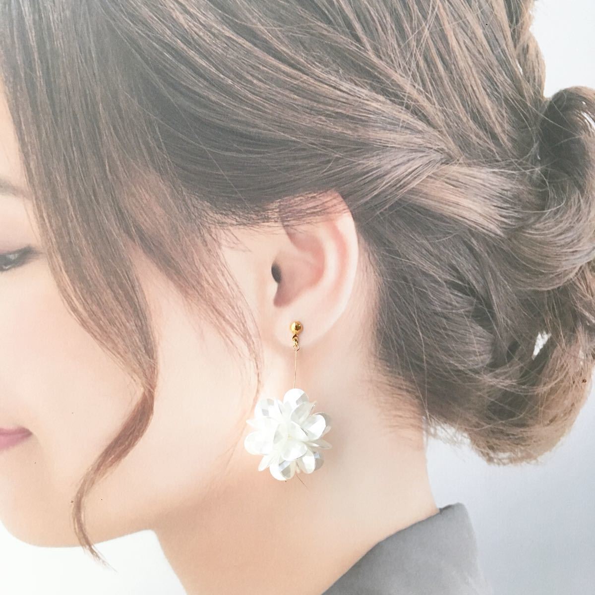 フラワーパール No 1015 ハンドメイドピアス handmade pierce|PayPay