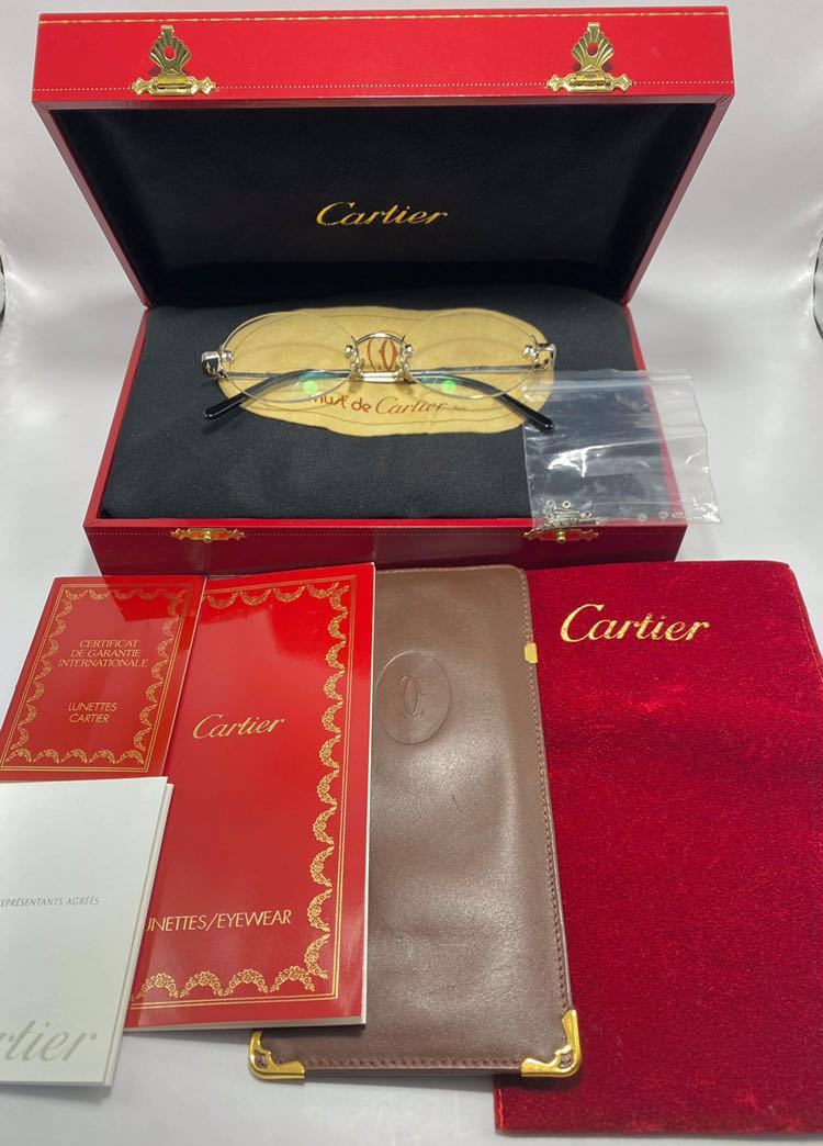 Cartier メガネ 750WG カルティエ k18 ホワイトゴールド 超希少 メガネ フレーム_画像1