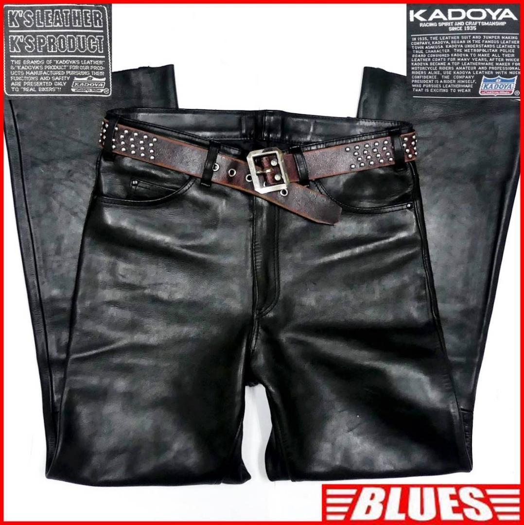 超ポイントアップ祭 即決☆KADOYA レザーパンツ 3g. K'SLEATHER☆W35