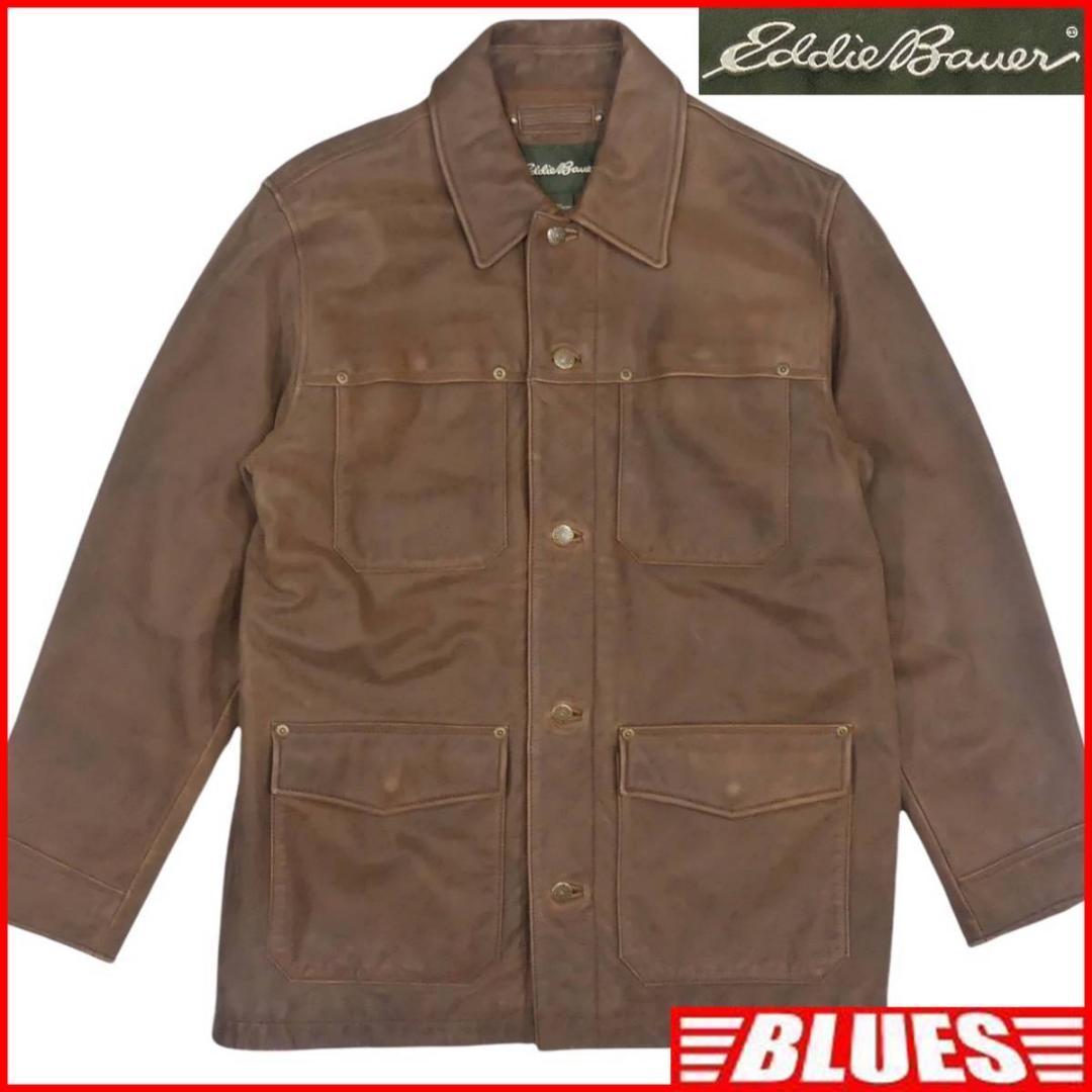 正規品 即決☆Eddie Bauer☆メンズM レザーコート レザーコート バレス