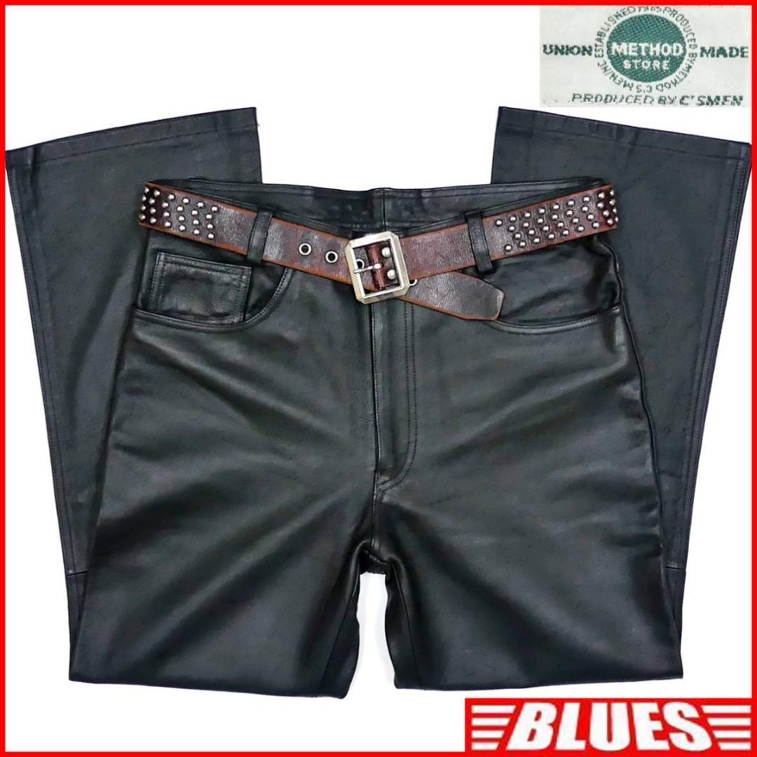 定価の88%OFF W34 レザーパンツ メンズ 黒 ブラック 本革